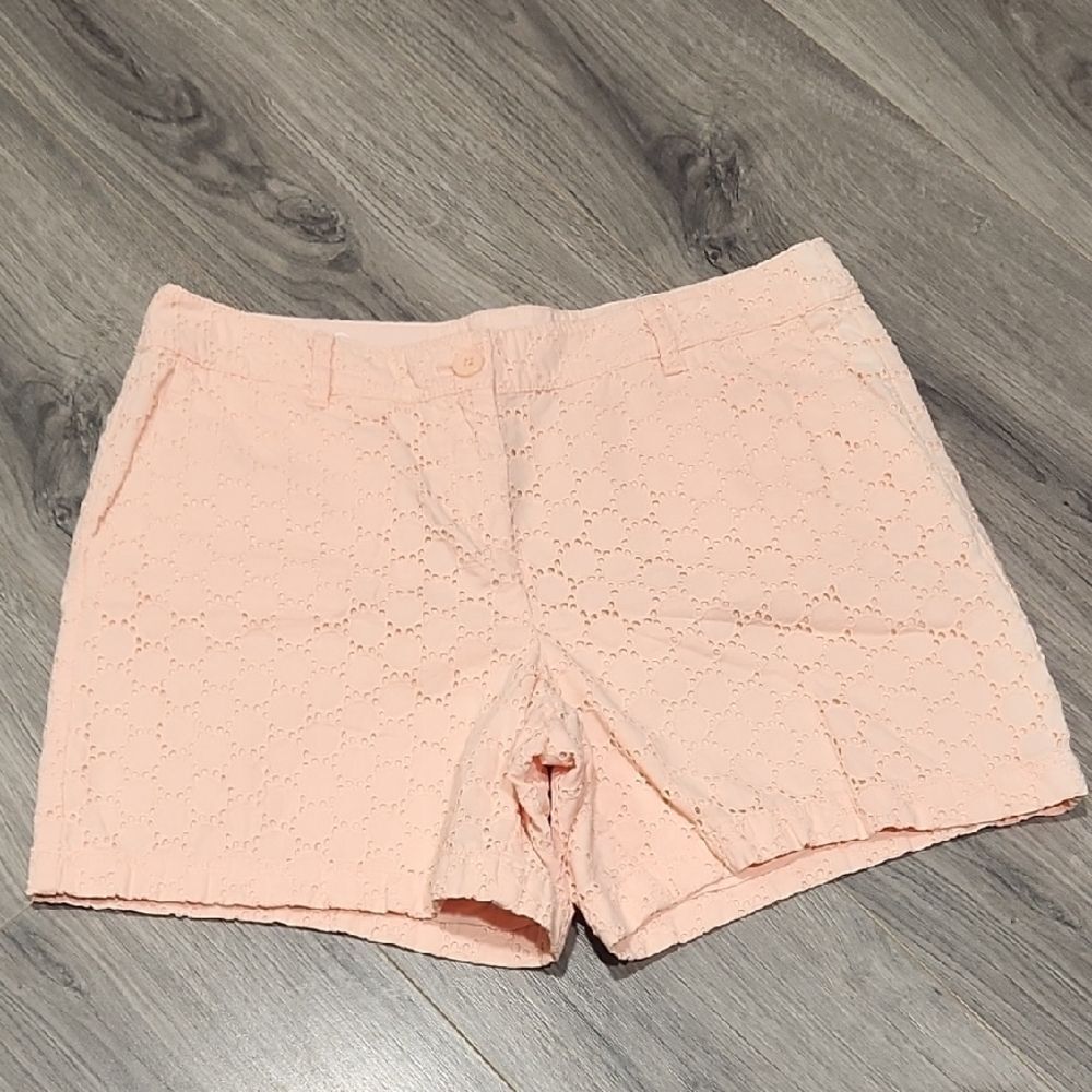 Ann Taylor Eyelet Peach Cotton Shorts